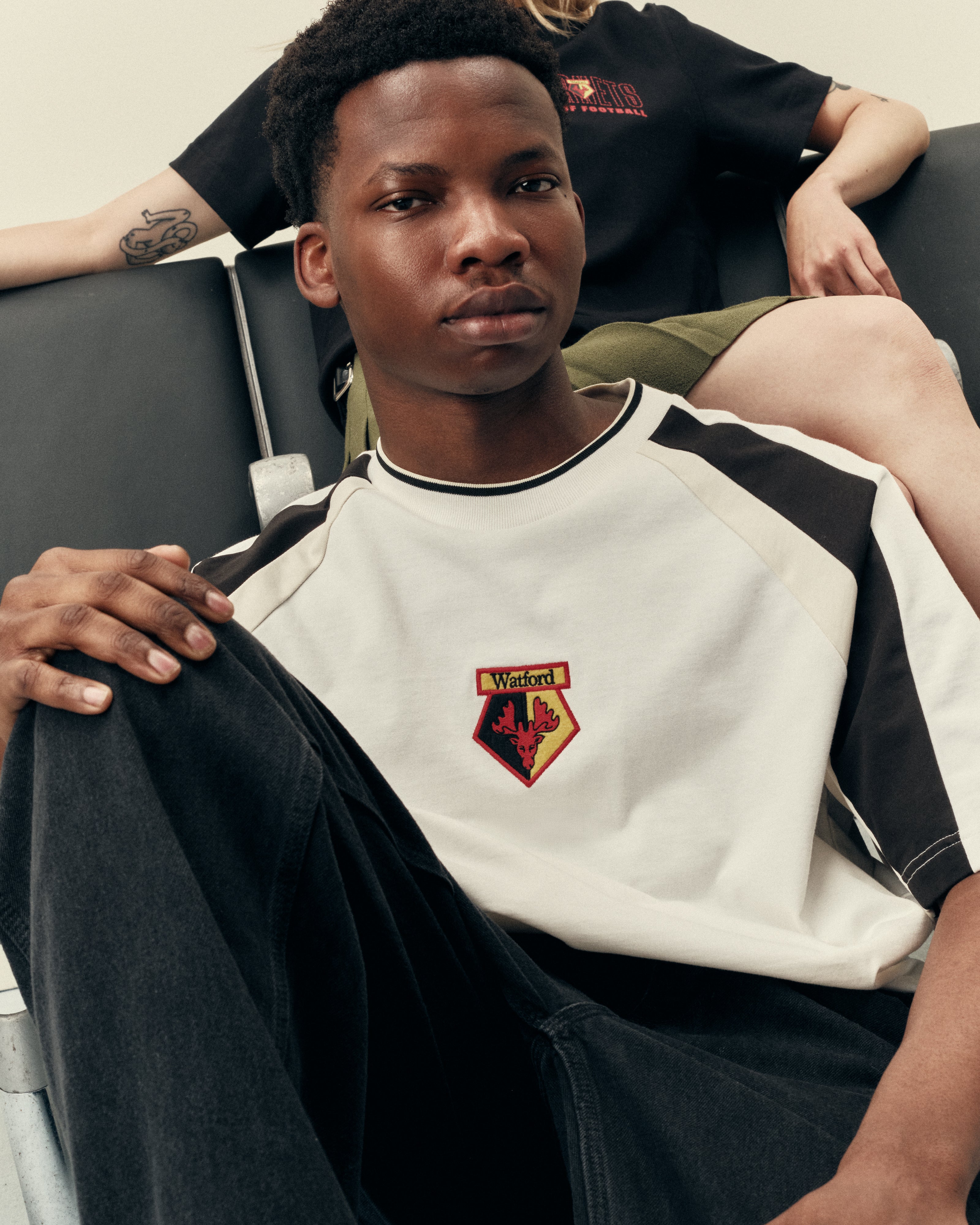 AOF x Watford 90s Oversized Panelled T-shirt | Art of Football