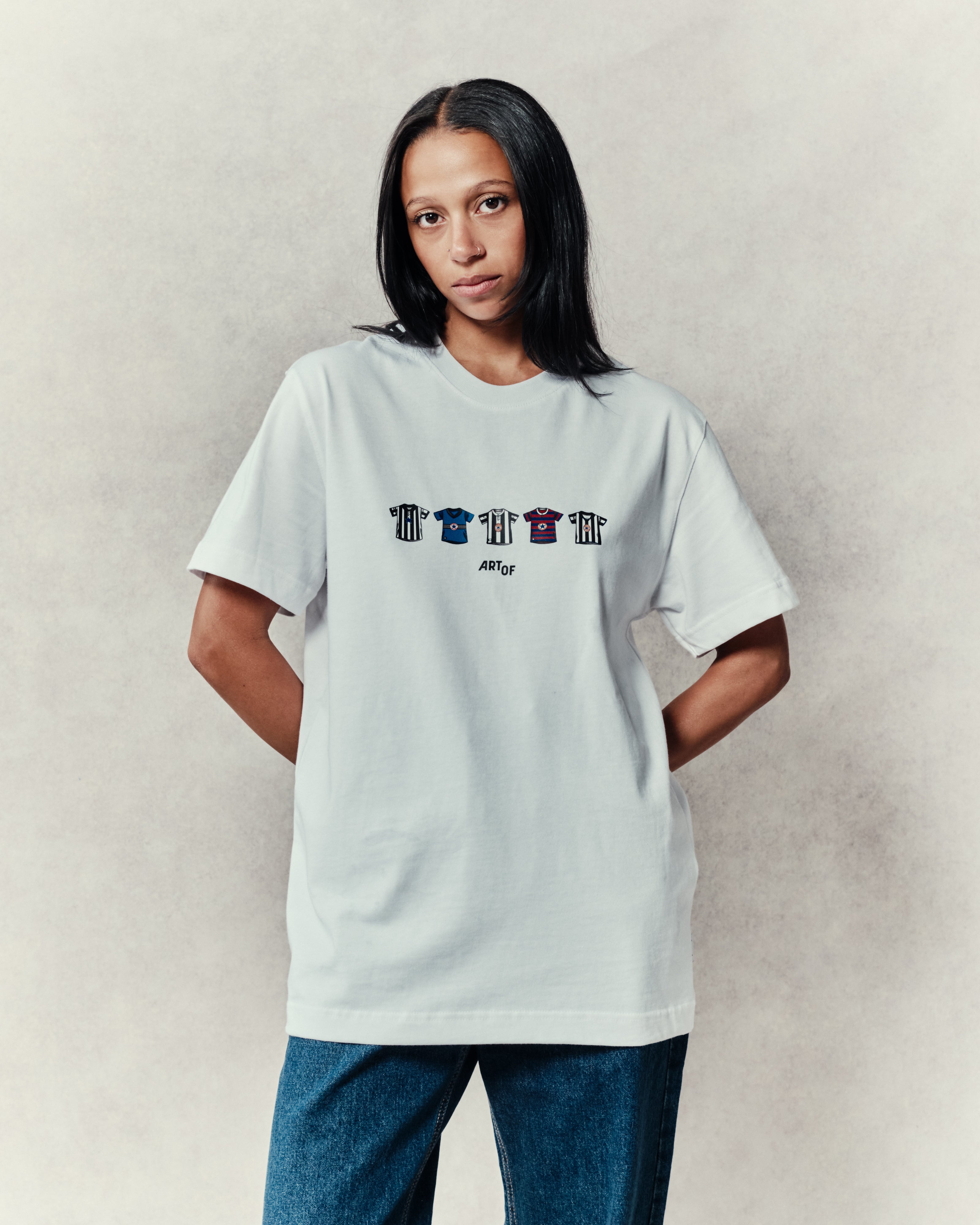 ART OF Toon Printed Classics Tee | NUFC White Graphic Football T-shirt