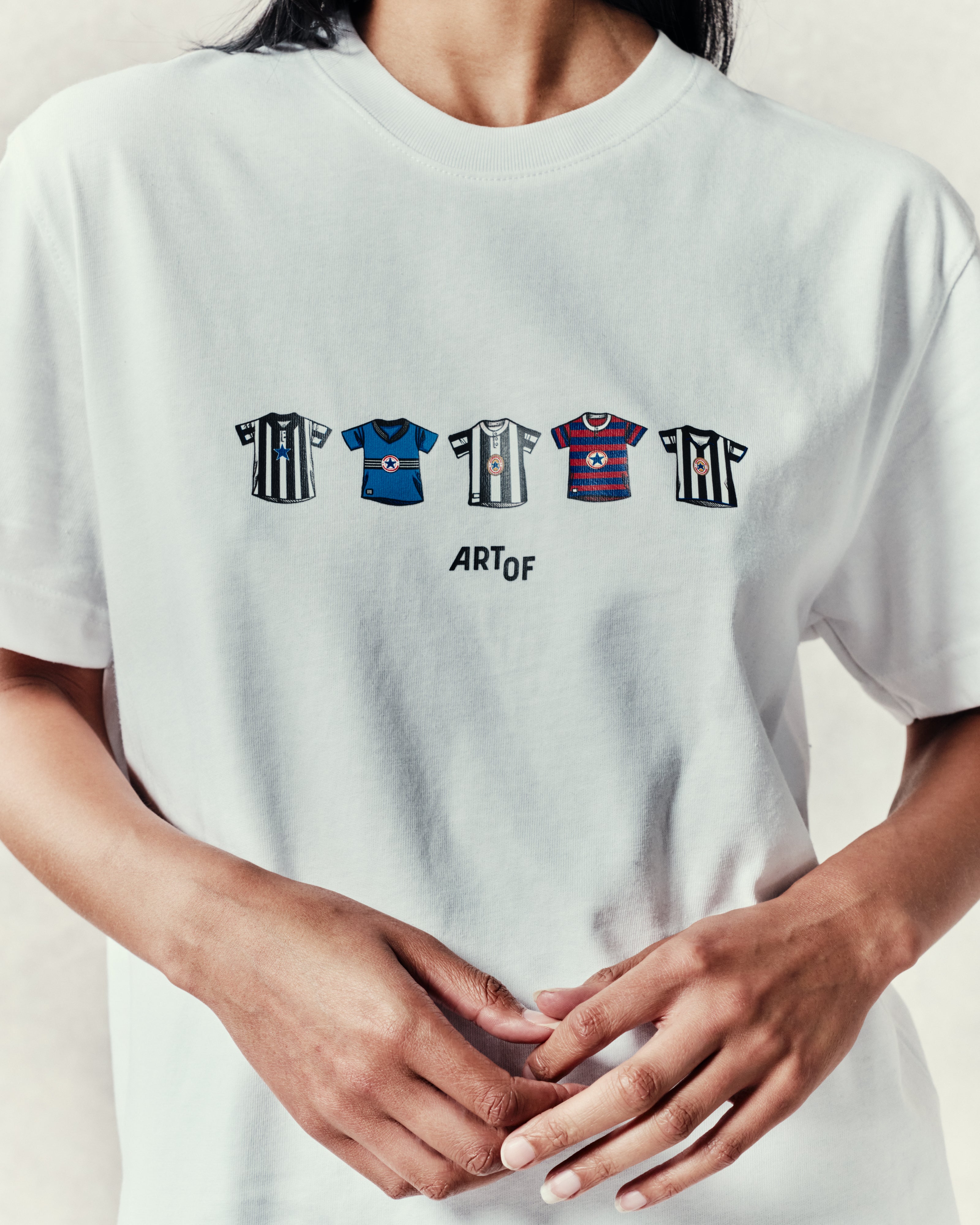 ART OF Toon Printed Classics Tee | NUFC White Graphic Football T-shirt