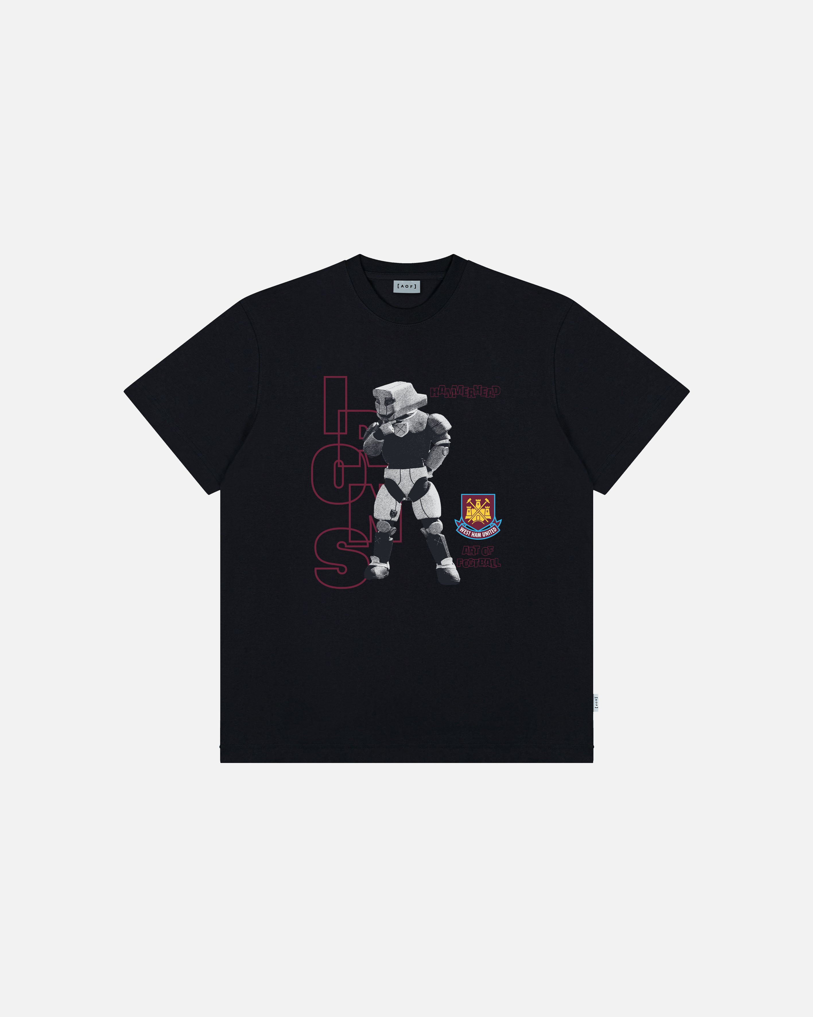 AOF x West Ham Hammerhead Tee | Black T-shirt | Art of Football