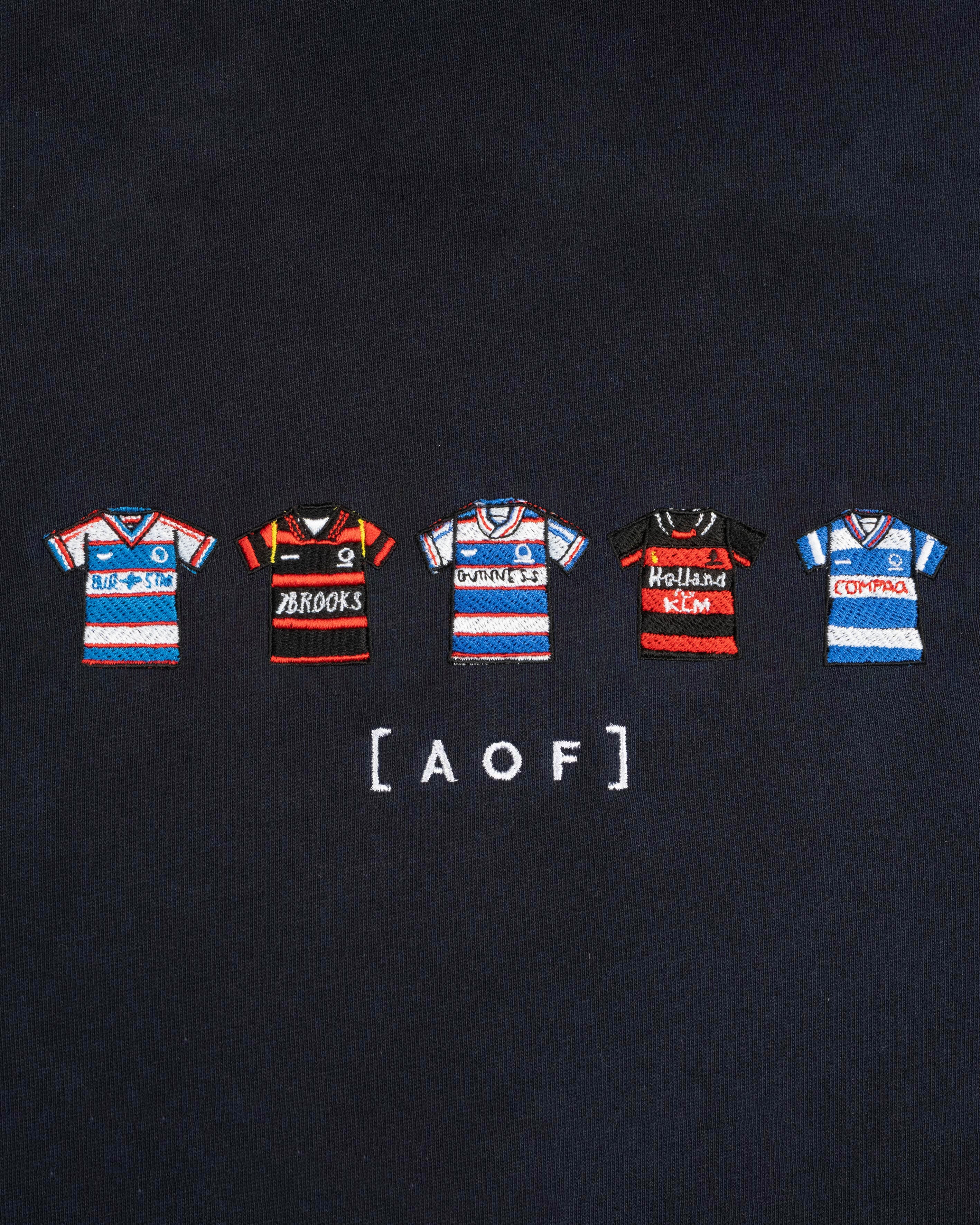 AOF QPR Embroidered Classics Hoodie | Navy Sweat | Art of Football