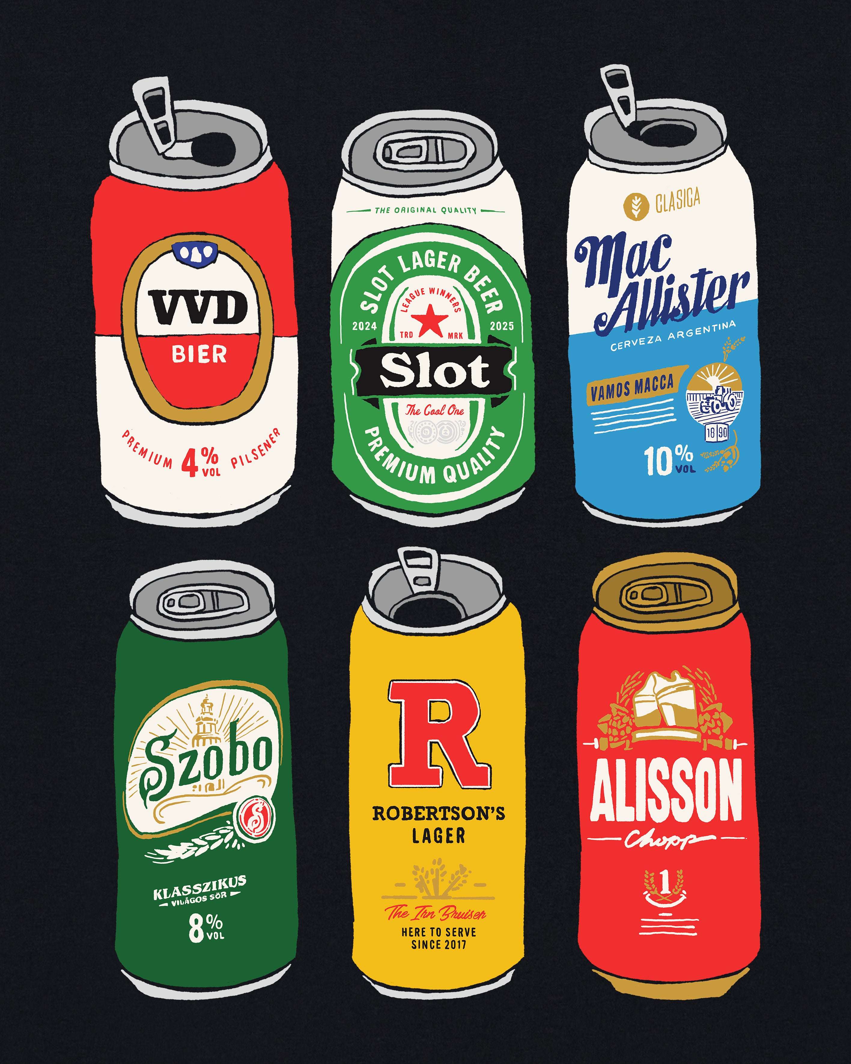 AOF LFC Champions Cans Tee | Black Graphic T-shirt | Art of Football