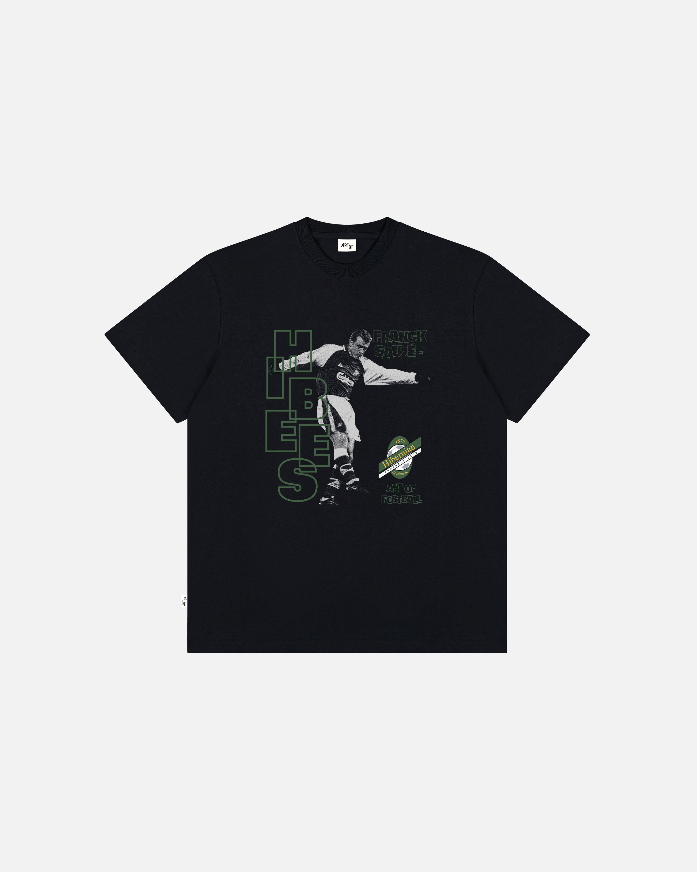 ART OF x Hibernian Sauzee Tee | Hibs Black Graphic Football T-shirt