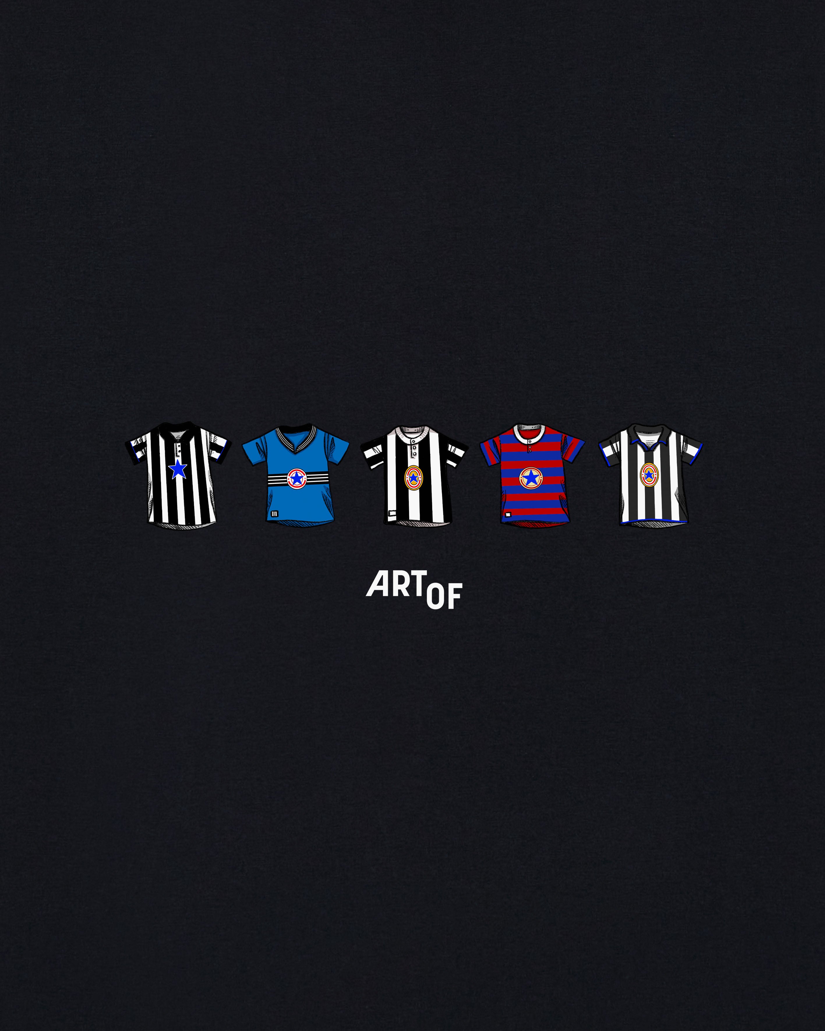 ART OF Toon Printed Classics Tee | Black Graphic Football T-shirt