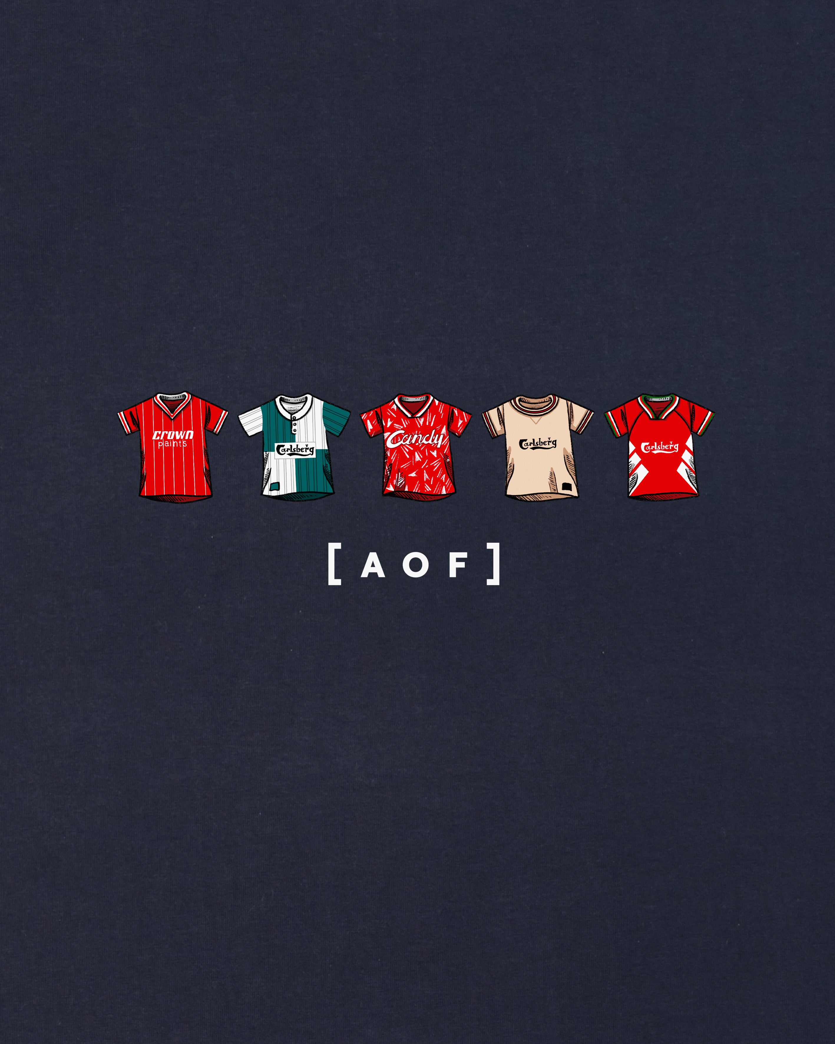 AOF LFC Printed Classics Tee | Navy Graphic T-shirt | Art of Football