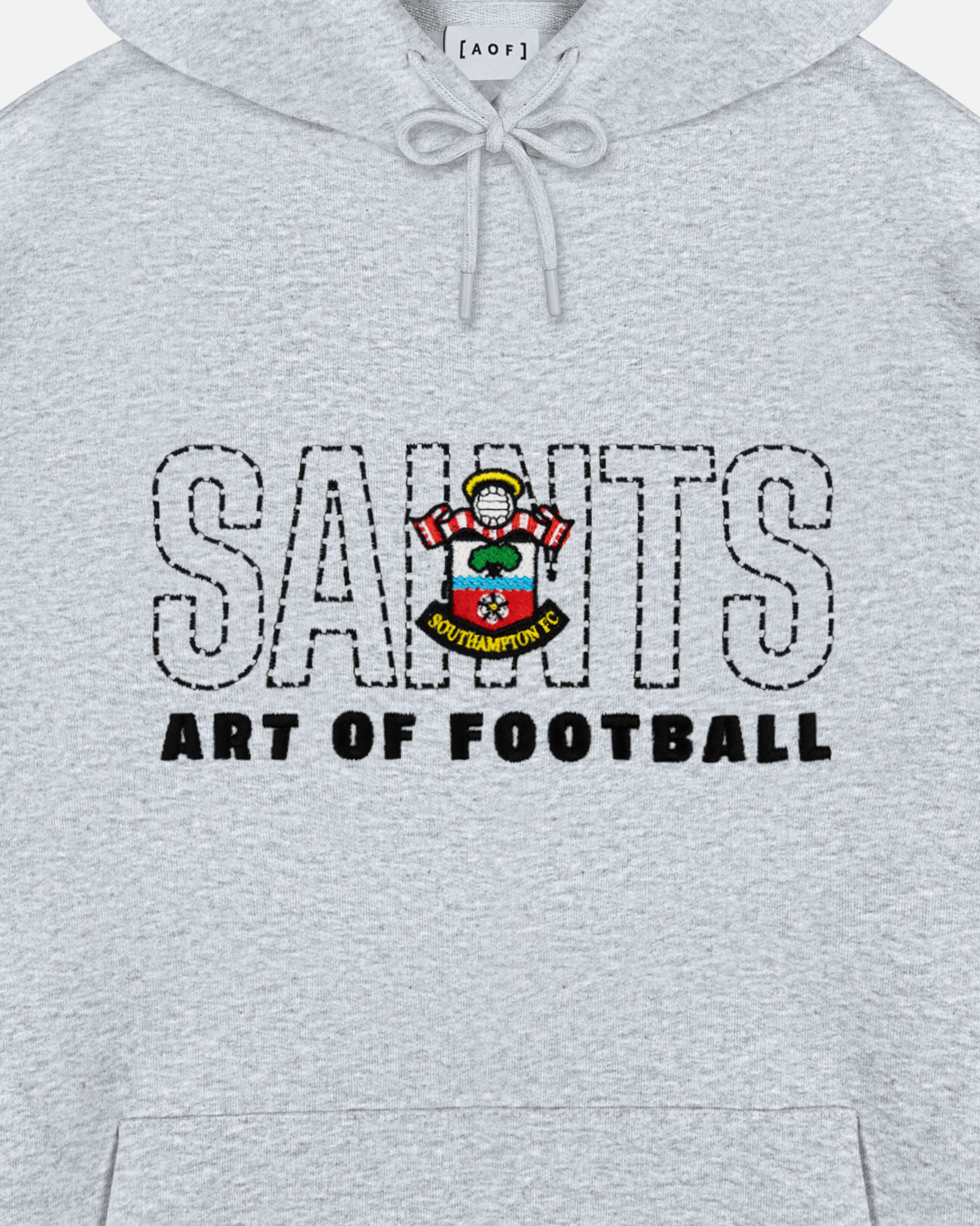 AOF x Southampton 90s Hoodie | Grey Jersey | Art of Football