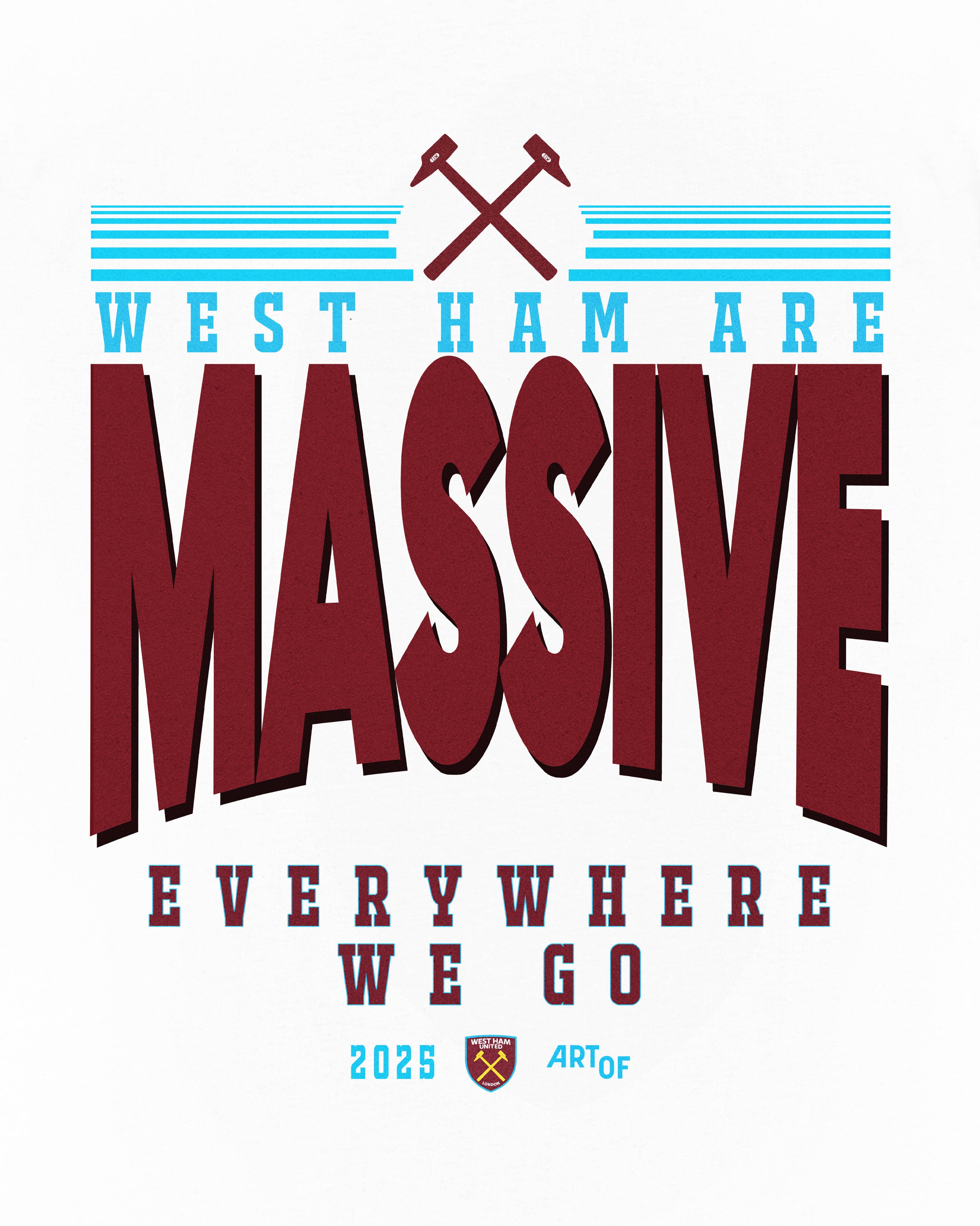 ART OF x West Ham Are Massive Tee | White Graphic Football T-shirt