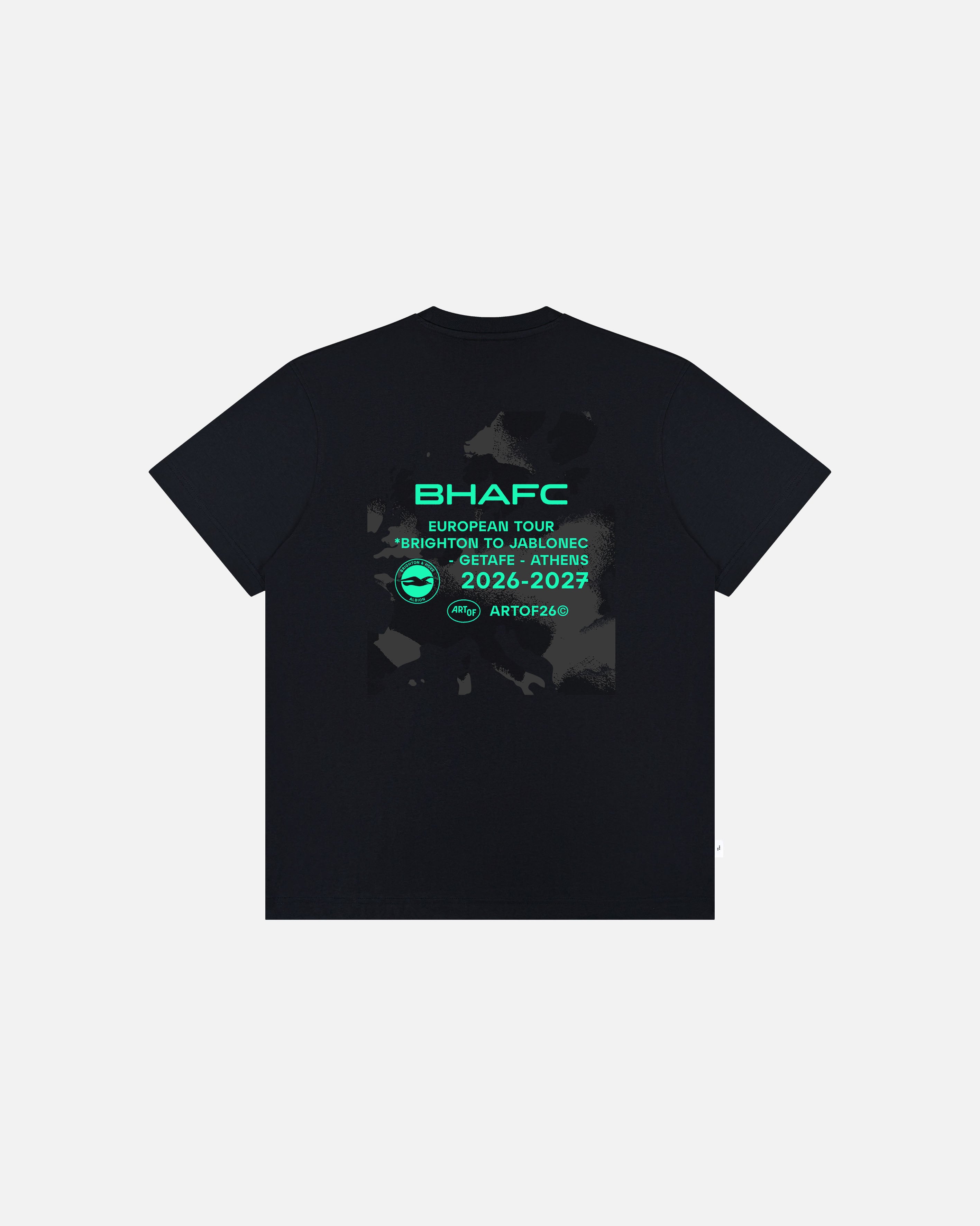 ART OF Brighton 26/27 European Tour Tee | BHAFC Black Football T-shirt