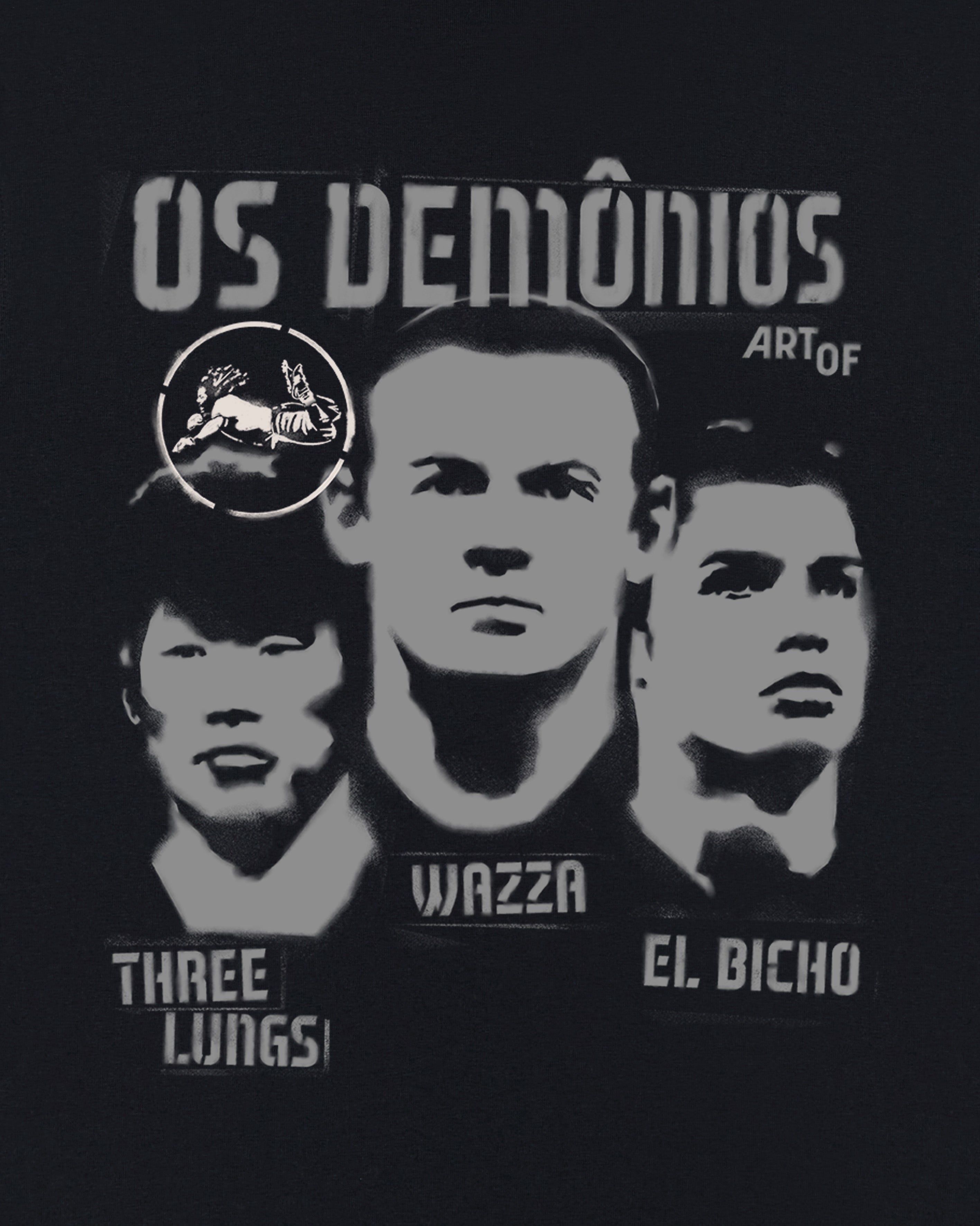 ART OF Secret Tournament Os Demônios | Black Graphic Football T-shirt