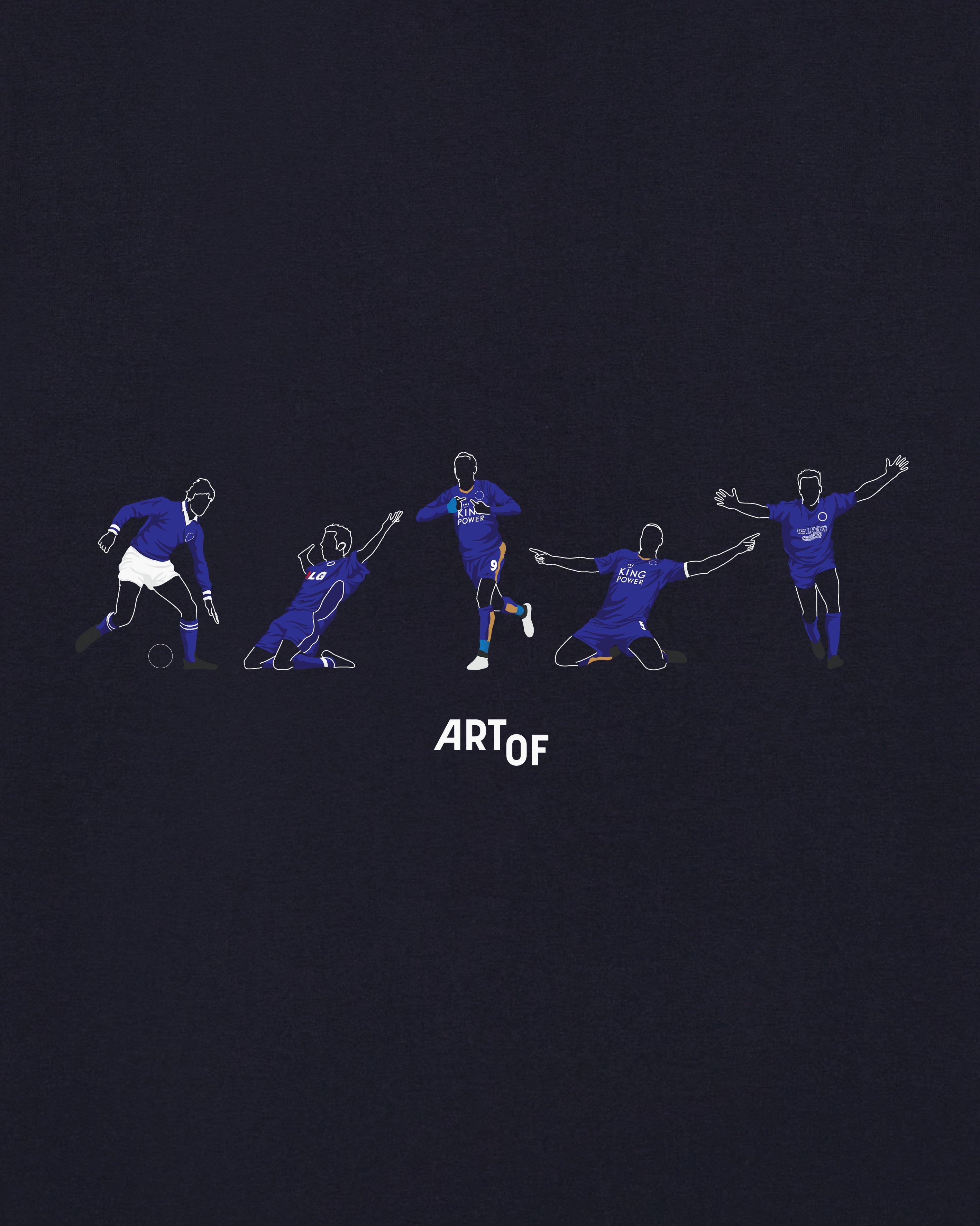 ART OF Football x Leicester Icons Tee | AOF x LCFC Navy T-shirt